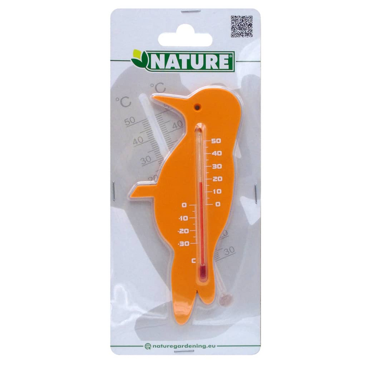 Nature Outdoor Wall Thermometer - Finch Shaped, Weather-Resistant, Orange ABS Plastic - Premium  from Home Treasures - Just £13.99! Shop now at Home Treasures