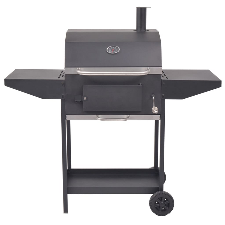 Premium BBQ Charcoal Smoker with Bottom Shelf and Side Tables - Black | Perfect for Outdoor Cooking, Grilling, and Smoking - Premium BBQ from Home Treasures - Just £291.99! Shop now at Home Treasures