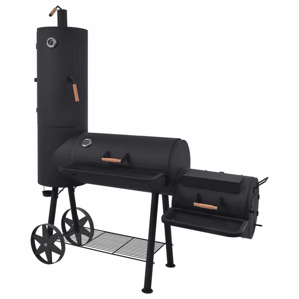 Heavy Duty BBQ Charcoal Smoker with Bottom Shelf - XXL Offset Smoker Grill, Black - Premium  from Home Treasures - Just £749.99! Shop now at Home Treasures