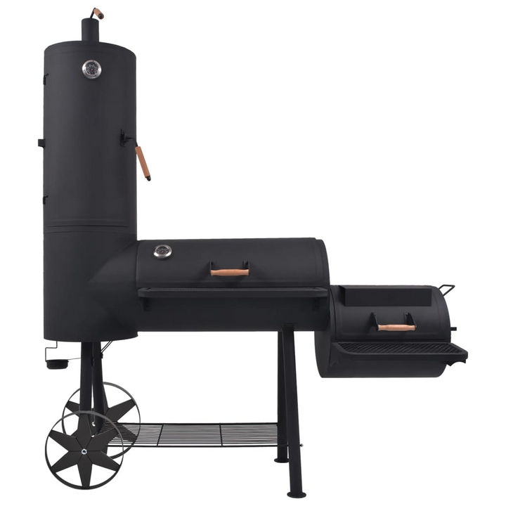 Heavy Duty BBQ Charcoal Smoker with Bottom Shelf - XXL Offset Smoker Grill, Black - Premium  from Home Treasures - Just £749.99! Shop now at Home Treasures