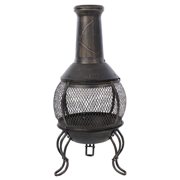 Fire Pit Sauda, Steel (Bronze) – Classic Garden Fireplace with Safety Features - Premium Fire Pit from Home Treasures - Just £130.99! Shop now at Home Treasures