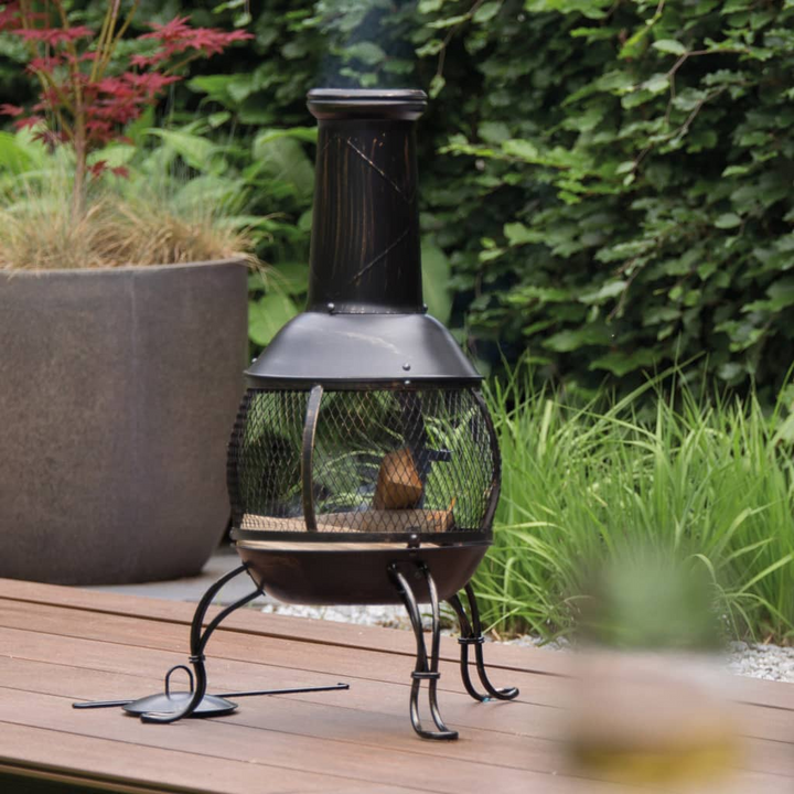 Fire Pit Sauda, Steel (Bronze) – Classic Garden Fireplace with Safety Features - Premium Fire Pit from Home Treasures - Just £130.99! Shop now at Home Treasures