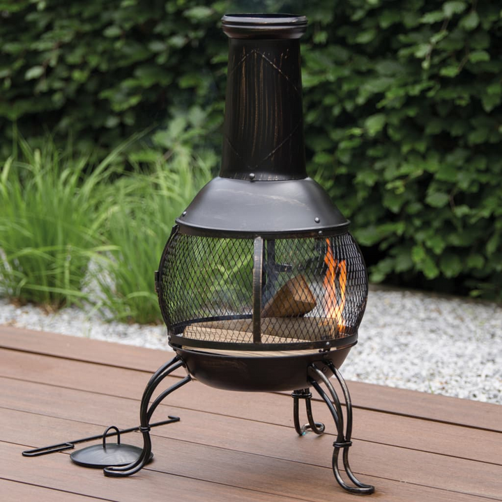 Fire Pit Sauda, Steel (Bronze) – Classic Garden Fireplace with Safety Features - Premium Fire Pit from Home Treasures - Just £130.99! Shop now at Home Treasures