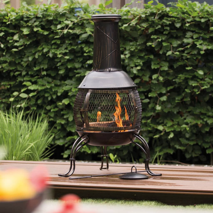 Fire Pit Sauda, Steel (Bronze) – Classic Garden Fireplace with Safety Features - Premium Fire Pit from Home Treasures - Just £130.99! Shop now at Home Treasures