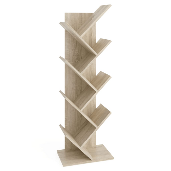 FMD Standing Geometric Bookshelf Oak - Modern Tree-Inspired Design, Durable Melamine Finish, Easy Assembly - Premium  from Home Treasures - Just £155.99! Shop now at Home Treasures