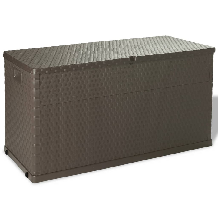 Garden Storage Box - Brown 120x56x63 cm, Durable PP Rattan Look, 420L Capacity, Indoor & Outdoor Use - Premium  from Home Treasures - Just £86.99! Shop now at Home Treasures