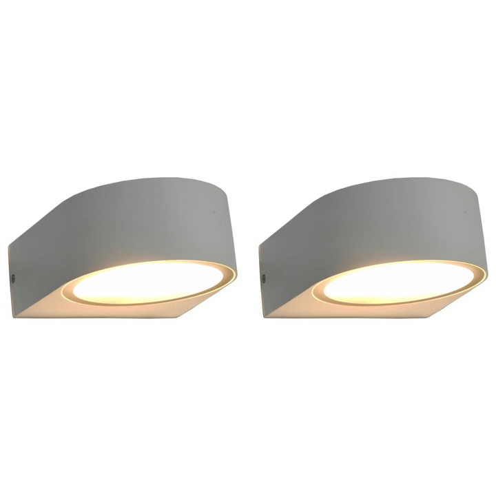 Modern Round Outdoor Wall Lights - Set of 2, White - Weatherproof, Durable LED Lamps - Premium  from Home Treasures - Just £31.99! Shop now at Home Treasures