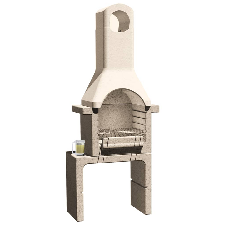 Premium Concrete Charcoal BBQ Stand with Adjustable Chimney & Side Table - Outdoor Grilling Station - Premium  from Home Treasures - Just £1047.99! Shop now at Home Treasures