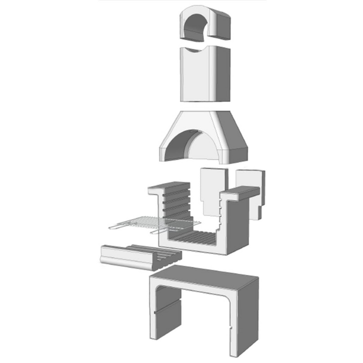 Premium Concrete Charcoal BBQ Stand with Adjustable Chimney & Side Table - Outdoor Grilling Station - Premium  from Home Treasures - Just £1047.99! Shop now at Home Treasures