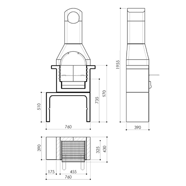 Premium Concrete Charcoal BBQ Stand with Adjustable Chimney & Side Table - Outdoor Grilling Station - Premium  from Home Treasures - Just £1047.99! Shop now at Home Treasures