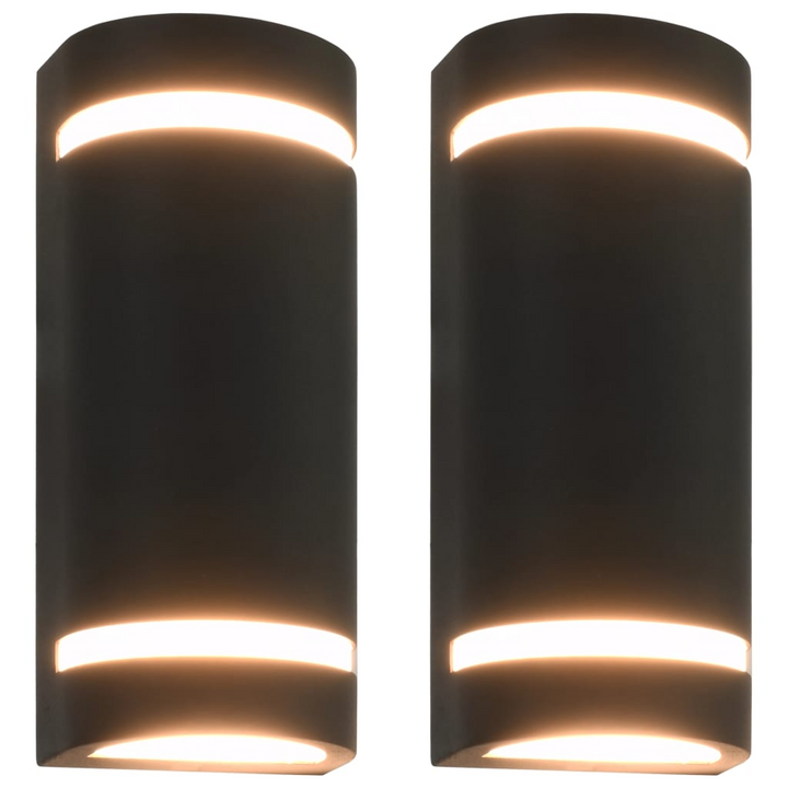 Elegant Half Round Outdoor Wall Lights, Set of 2 (Black) - Modern Design, Weatherproof, Durable - Ideal for Outdoor Spaces - Premium  from Home Treasures - Just £44.99! Shop now at Home Treasures