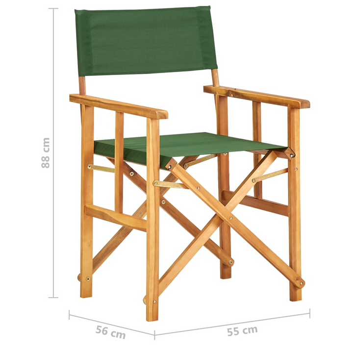 Director's Chair Solid Acacia Wood Green - Stylish and Comfortable - Premium  from Home Treasures - Just £64.99! Shop now at Home Treasures