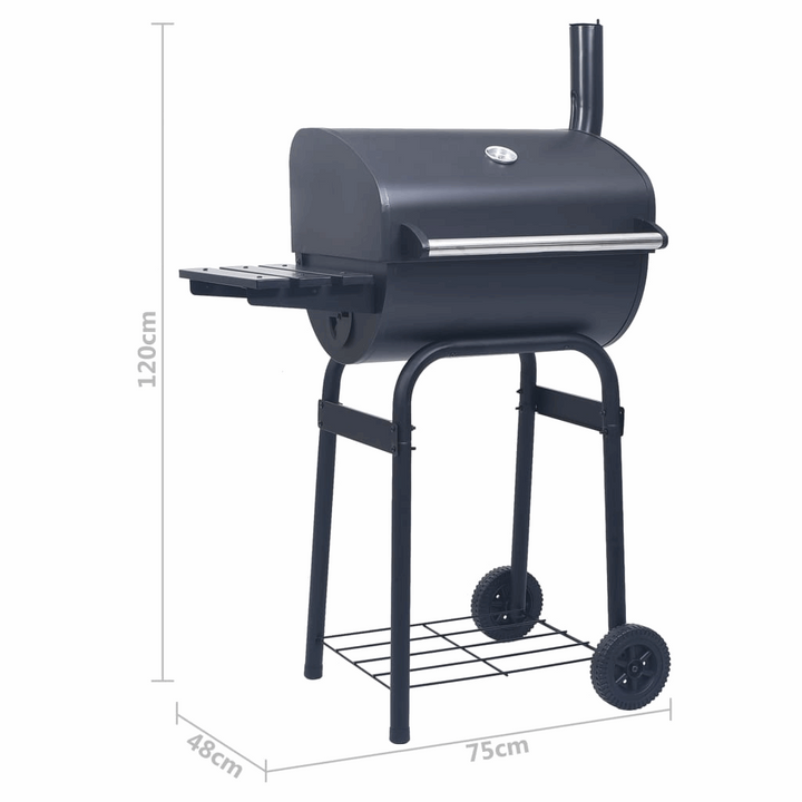 Heavy-Duty Charcoal BBQ Grill Smoker with Bottom Shelf  in Black - Portable & Durable - Premium  from Home Treasures - Just £147.99! Shop now at Home Treasures