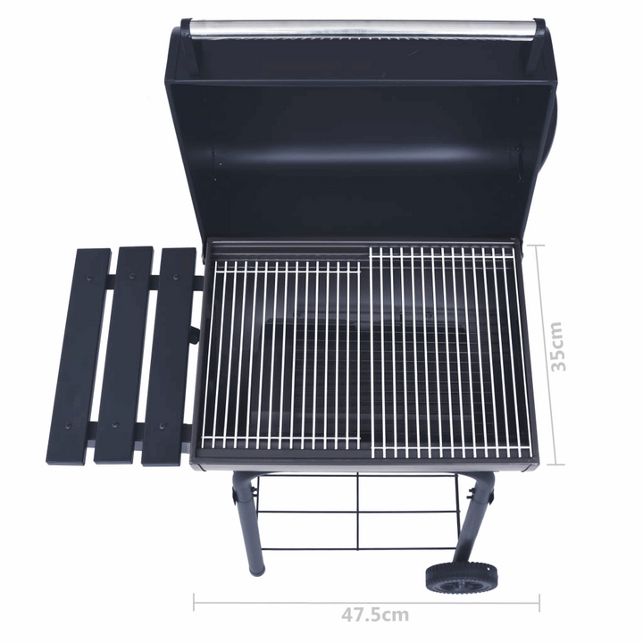 Heavy-Duty Charcoal BBQ Grill Smoker with Bottom Shelf  in Black - Portable & Durable - Premium  from Home Treasures - Just £147.99! Shop now at Home Treasures