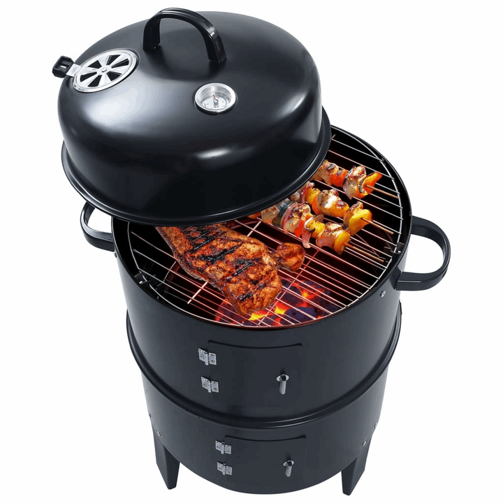 3-in-1 Charcoal Smoker BBQ Grill - 40 x 80cm, Ideal for Grilling, Smoking, and Cooking - Premium  from Home Treasures - Just £82.99! Shop now at Home Treasures