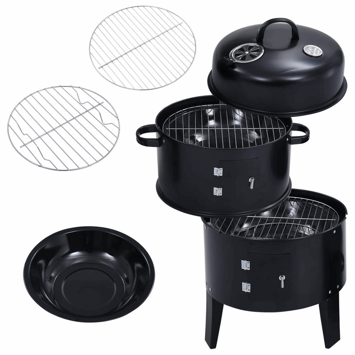 3-in-1 Charcoal Smoker BBQ Grill - 40 x 80cm, Ideal for Grilling, Smoking, and Cooking - Premium  from Home Treasures - Just £82.99! Shop now at Home Treasures