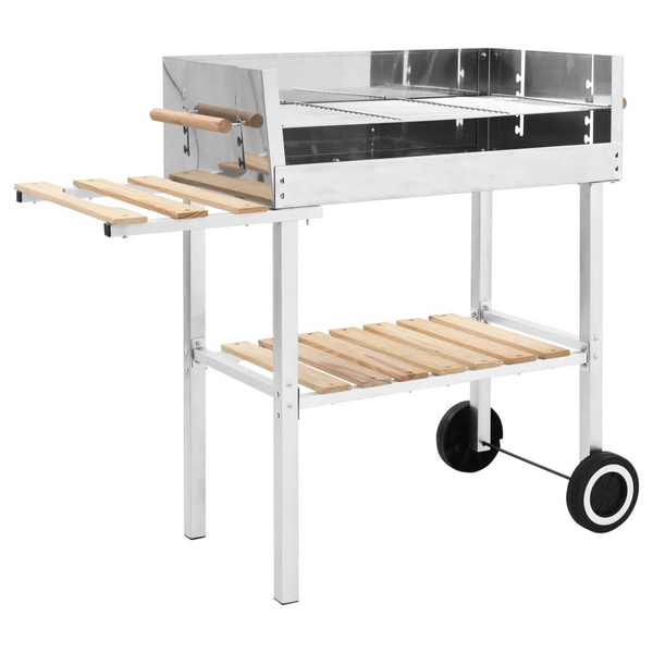 XXL Trolley Charcoal BBQ Grill Stainless Steel with 2 Shelves - Outdoor Cooking at its Finest - Premium  from Home Treasures - Just £135.99! Shop now at Home Treasures