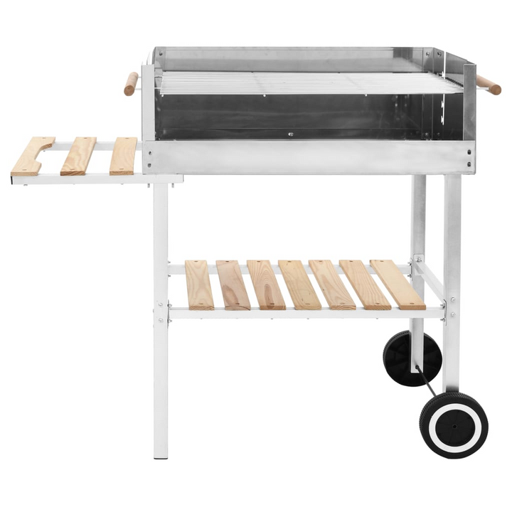 XXL Trolley Charcoal BBQ Grill Stainless Steel with 2 Shelves - Outdoor Cooking at its Finest - Premium  from Home Treasures - Just £132.99! Shop now at Home Treasures