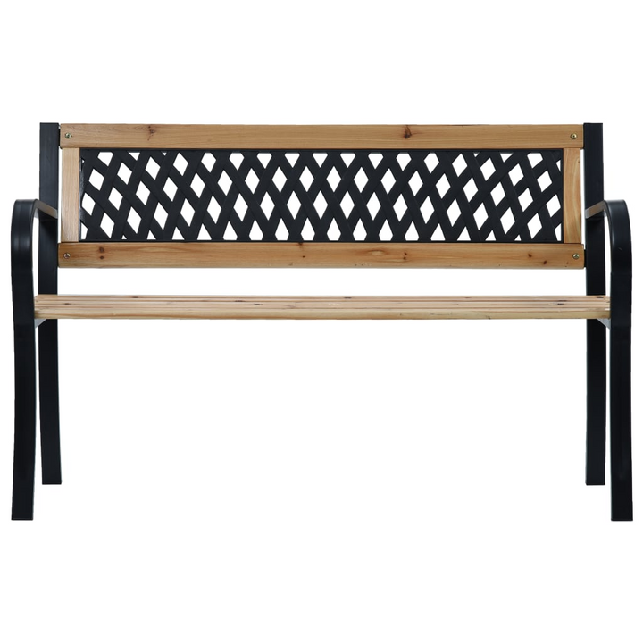 Elegant Diamond Patterned Garden Bench - 120 x 53 x 77 cm | Durable Wood & Steel Frame | Weather-Resistant Outdoor Seating - Premium  from Home Treasures - Just £89.99! Shop now at Home Treasures