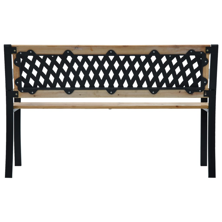 Elegant Diamond Patterned Garden Bench - 120 x 53 x 77 cm | Durable Wood & Steel Frame | Weather-Resistant Outdoor Seating - Premium  from Home Treasures - Just £89.99! Shop now at Home Treasures