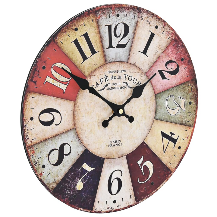 Vintage Colourful Wall Clock – Retro Style, Large Dial, High Durability – Perfect Home Decor Piece - Premium  from Home Treasures - Just £20.99! Shop now at Home Treasures