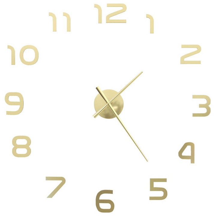 Elegant 3D Modern Wall Clock in Gold - Extra-Large DIY Home Decor - Premium Clocks from Home Treasures - Just £22.99! Shop now at Home Treasures