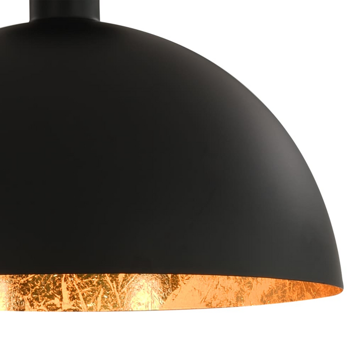 Elegant Ceiling Lamps - Set of 2 in Black and Gold, Semi-Spherical Design, E27 Socket - Premium  from Home Treasures - Just £81.99! Shop now at Home Treasures