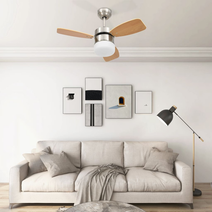 Stylish Ceiling Fan with Light and Remote Control - 76 cm Light Brown | Energy-Efficient & Modern Design - Premium  from Home Treasures - Just £142.99! Shop now at Home Treasures