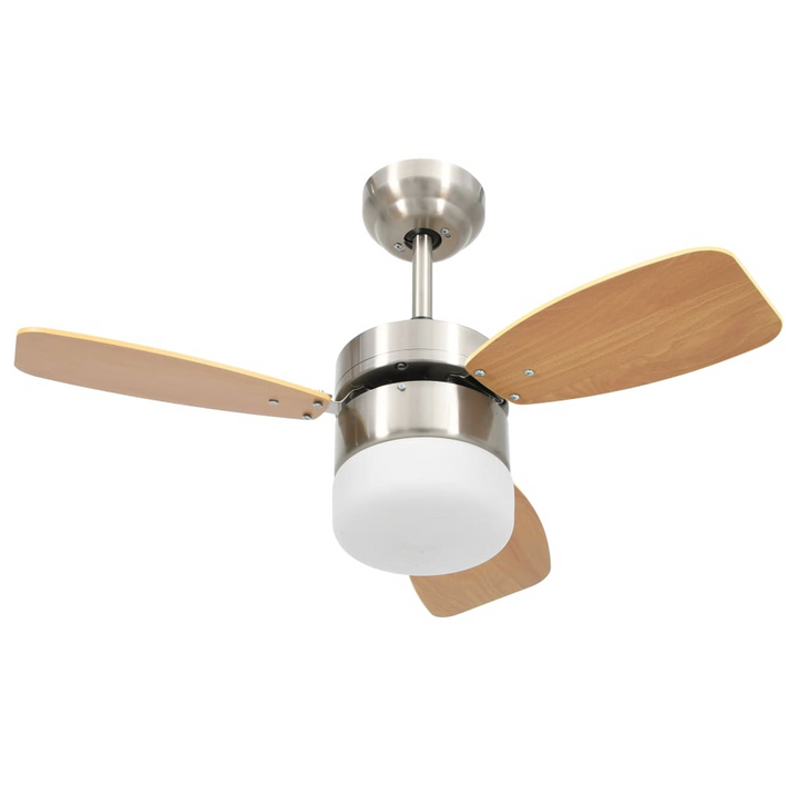 Stylish Ceiling Fan with Light and Remote Control - 76 cm Light Brown | Energy-Efficient & Modern Design - Premium  from Home Treasures - Just £142.99! Shop now at Home Treasures