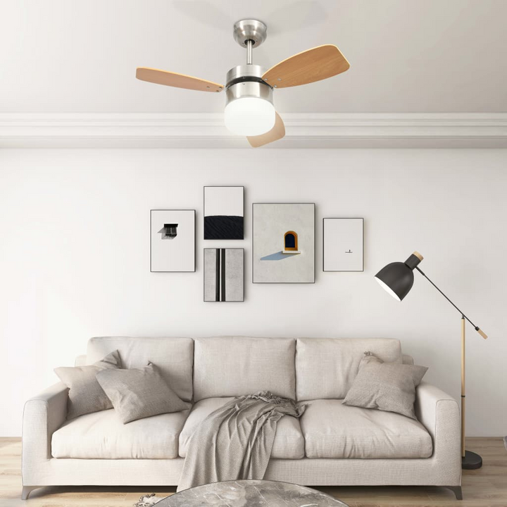 Stylish Ceiling Fan with Light and Remote Control - 76 cm Light Brown | Energy-Efficient & Modern Design - Premium  from Home Treasures - Just £142.99! Shop now at Home Treasures