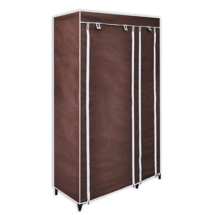 Fabric Wardrobe in Brown - Durable, Spacious, and Portable Storage Solution - Premium  from Home Treasures - Just £49.99! Shop now at Home Treasures