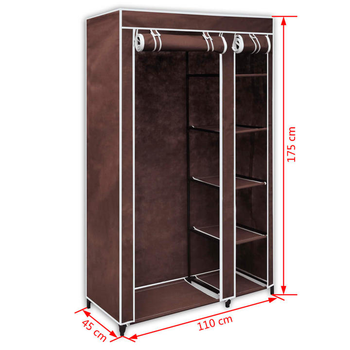 Fabric Wardrobe in Brown - Durable, Spacious, and Portable Storage Solution - Premium  from Home Treasures - Just £49.99! Shop now at Home Treasures