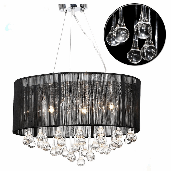 Elegant Black Chandelier with 85 Crystals - Luxurious Lighting Fixture for Home & Commercial Spaces - Premium  from Home Treasures - Just £115.99! Shop now at Home Treasures