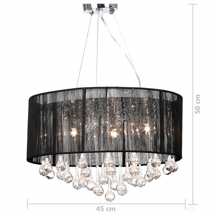 Elegant Black Chandelier with 85 Crystals - Luxurious Lighting Fixture for Home & Commercial Spaces - Premium  from Home Treasures - Just £115.99! Shop now at Home Treasures