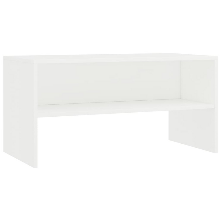 Elegant White TV Cabinet - Modern Entertainment Center with Open Storage Compartment and Easy Assembly - Premium  from Home Treasures - Just £35.99! Shop now at Home Treasures