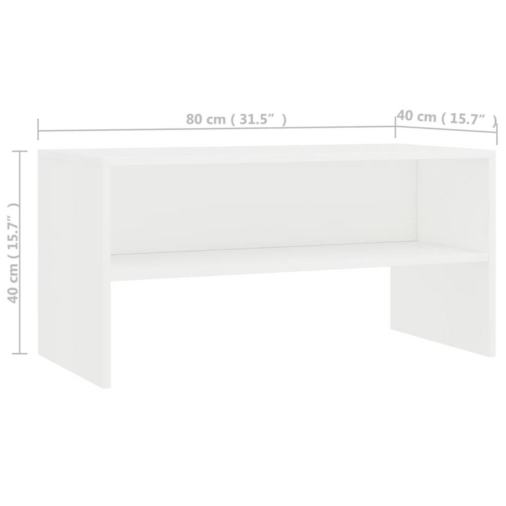 Elegant White TV Cabinet - Modern Entertainment Center with Open Storage Compartment and Easy Assembly - Premium  from Home Treasures - Just £35.99! Shop now at Home Treasures