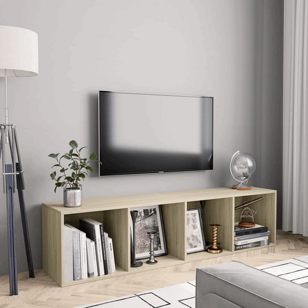 Versatile Sonoma Oak Book Cabinet/TV Cabinet, 143 x 30 x 36cm | Stylish & Durable Storage Solution - Premium  from Home Treasures - Just £50.99! Shop now at Home Treasures