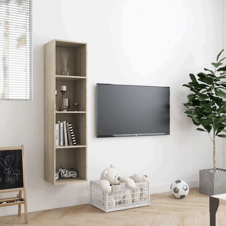 Versatile Sonoma Oak Book Cabinet/TV Cabinet - 143x30x36cm | Stylish & Durable Storage Solution - Premium  from Home Treasures - Just £52.99! Shop now at Home Treasures