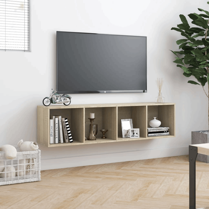 Versatile Sonoma Oak Book Cabinet/TV Cabinet - 143x30x36cm | Stylish & Durable Storage Solution - Premium  from Home Treasures - Just £52.99! Shop now at Home Treasures