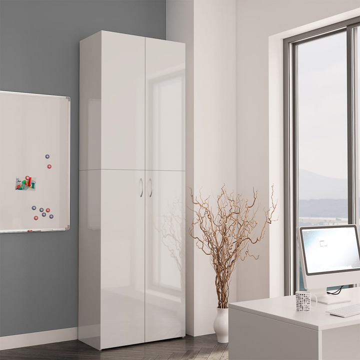 Office Cabinet High Gloss White 60x32x190 cm Engineered Wood - Premium  from Home Treasures - Just £191.99! Shop now at Home Treasures