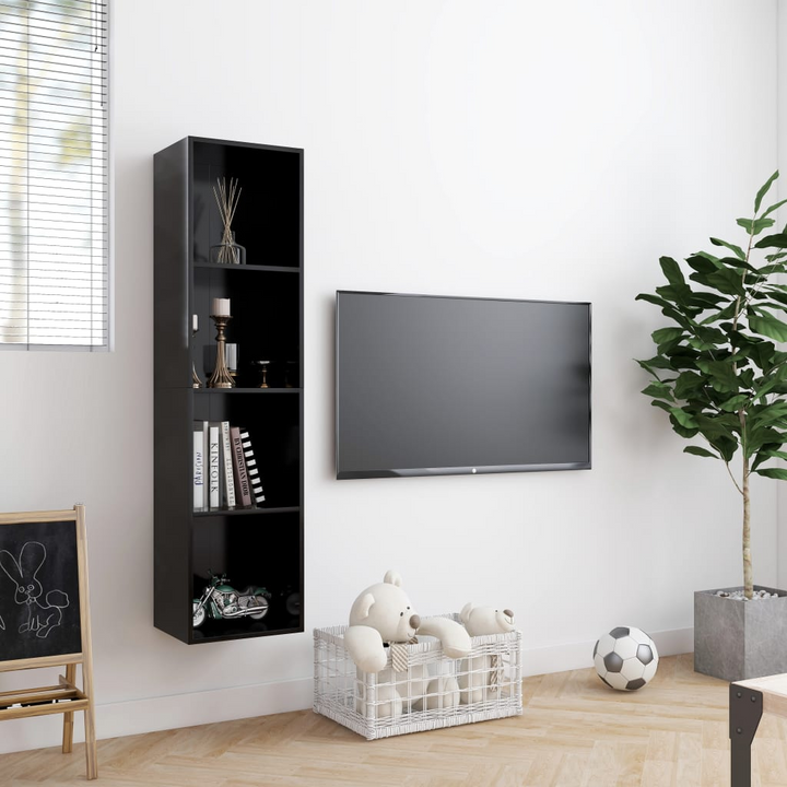 Sleek Black Book Cabinet/TV Cabinet - Versatile Storage Solution for Modern Homes - Premium  from Home Treasures - Just £68.99! Shop now at Home Treasures