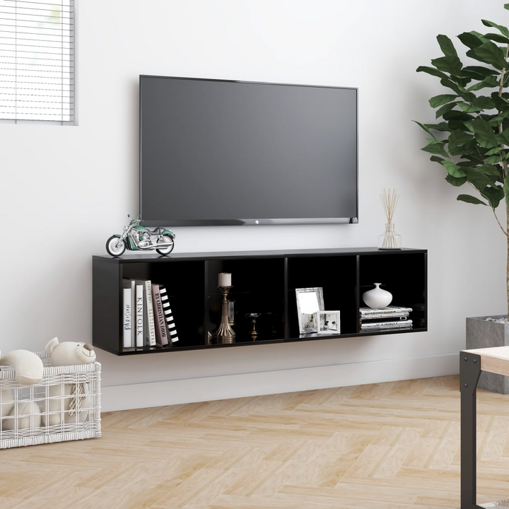 Sleek Black Book Cabinet/TV Cabinet - Versatile Storage Solution for Modern Homes - Premium  from Home Treasures - Just £68.99! Shop now at Home Treasures