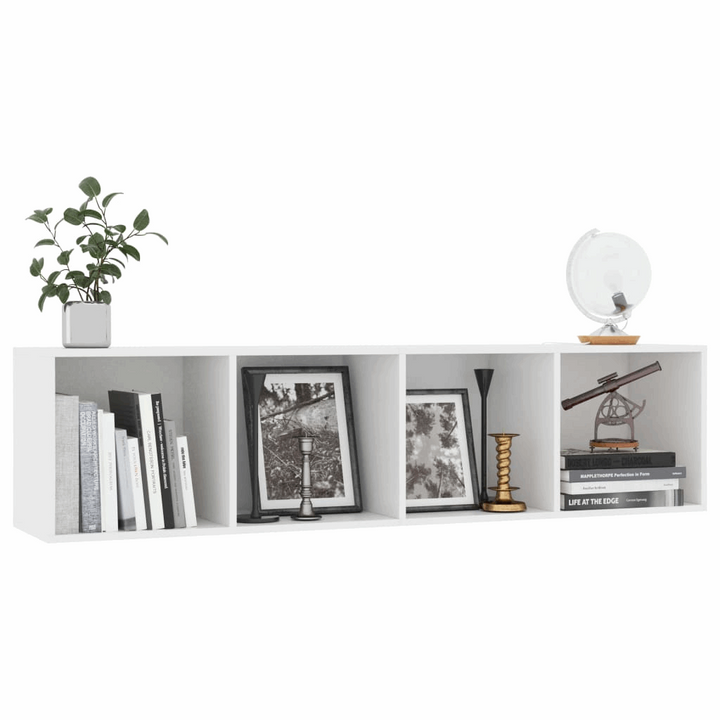 Stylish White Book Cabinet/TV Stand - Multi-functional Storage Solution (143 x 30 x 36cm) - Premium  from Home Treasures - Just £64.99! Shop now at Home Treasures