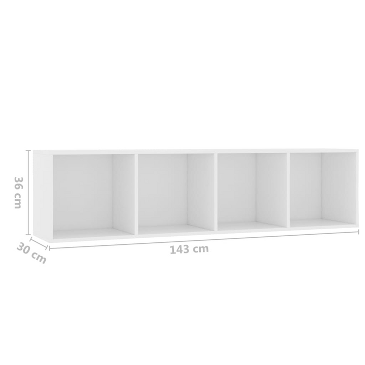 Stylish White Book Cabinet/TV Stand - Multi-functional Storage Solution (143 x 30 x 36cm) - Premium  from Home Treasures - Just £64.99! Shop now at Home Treasures