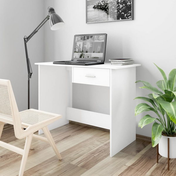 Sleek and Modern White Work Desk with Drawer - 100 x 50 x 76cm | Durable & Space-Saving Office Solution - Premium  from Home Treasures - Just £66.99! Shop now at Home Treasures