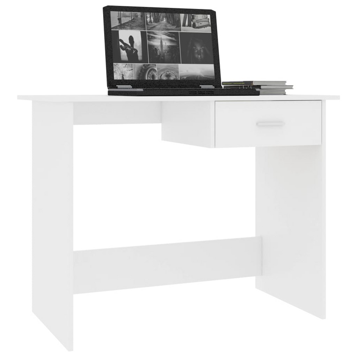 Sleek and Modern White Work Desk with Drawer - 100 x 50 x 76cm | Durable & Space-Saving Office Solution - Premium  from Home Treasures - Just £66.99! Shop now at Home Treasures