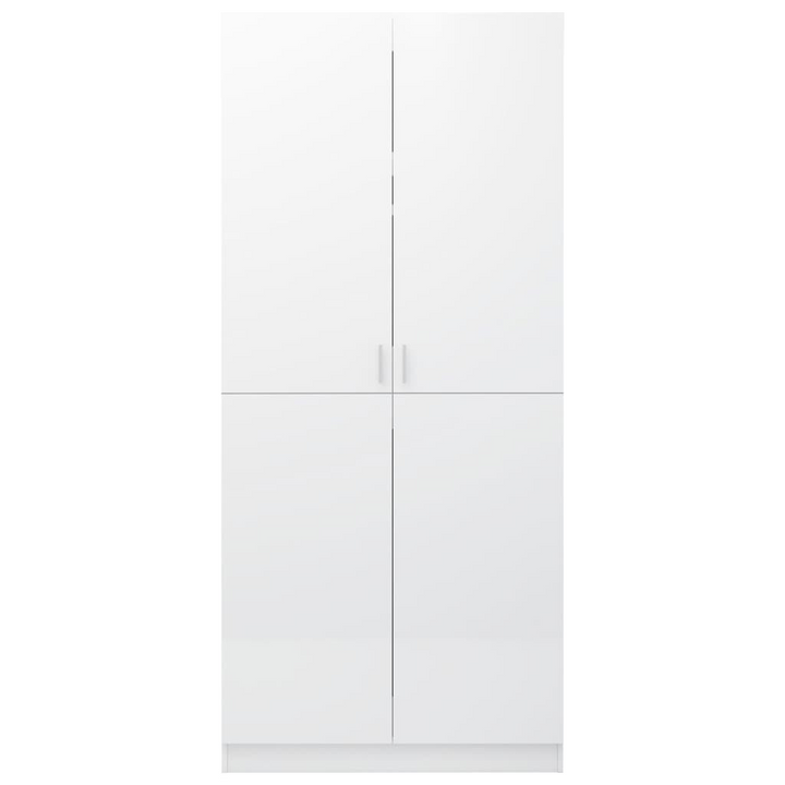 Modern High Gloss Two Door Wardrobe in White, 80 x 52 x 180 cm | Durable Storage Solution with Hanging Rod - Premium  from Home Treasures - Just £178.99! Shop now at Home Treasures