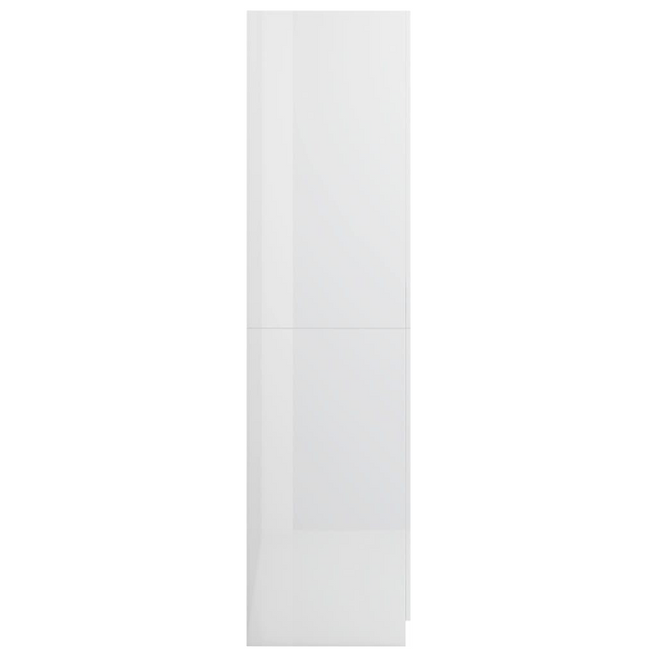 Modern High Gloss Two Door Wardrobe in White - 80 x 52 x 180 cm | Durable Storage Solution with Hanging Rod - Premium  from Home Treasures - Just £184.99! Shop now at Home Treasures