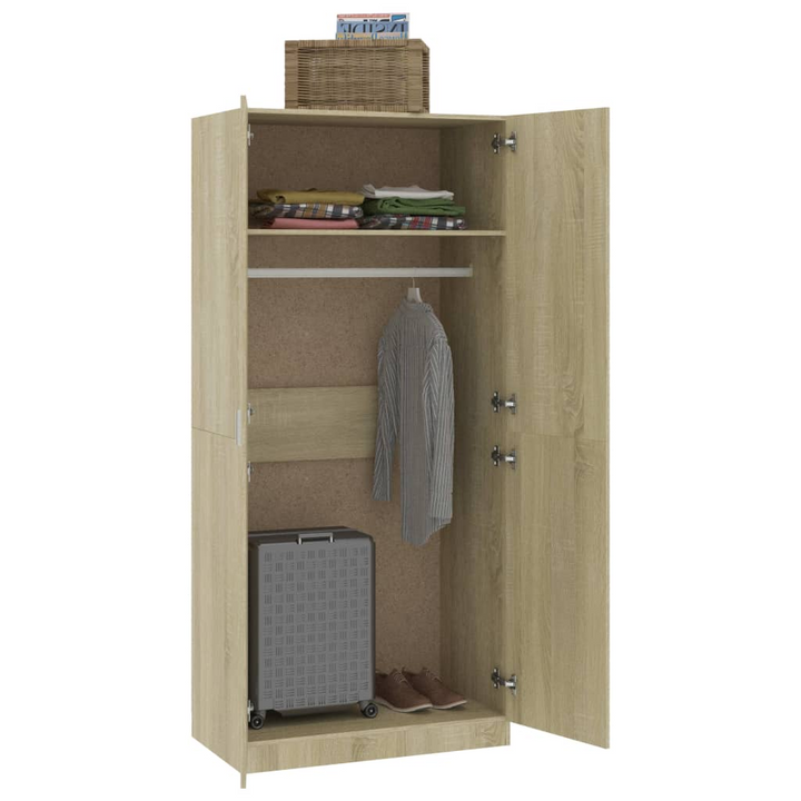 Stylish and Durable Two Door Wardrobe in Sonoma Oak Finish - 90 x 52 x 200 cm - Premium  from Home Treasures - Just £184.99! Shop now at Home Treasures