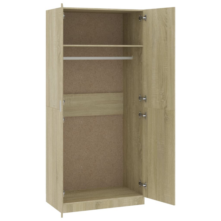 Stylish and Durable Two Door Wardrobe in Sonoma Oak Finish - 90 x 52 x 200 cm - Premium  from Home Treasures - Just £184.99! Shop now at Home Treasures